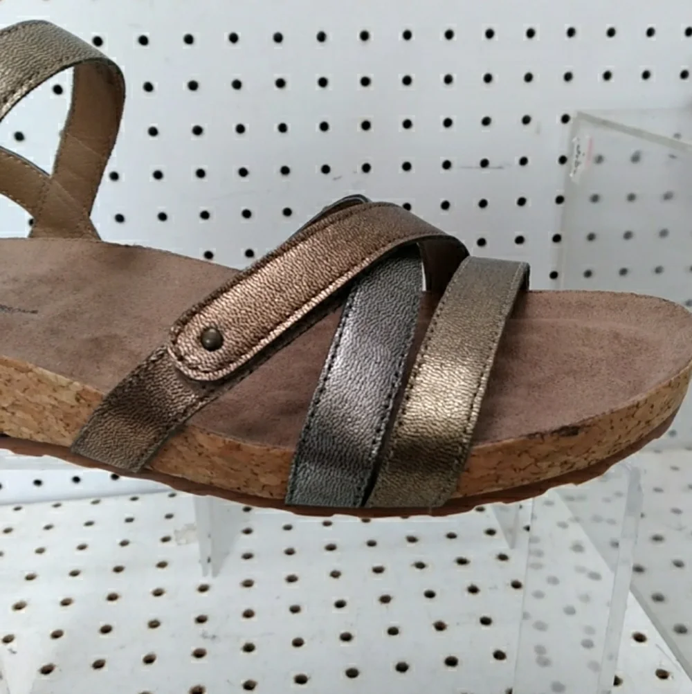 Ros Hommerson | Multi Leather Sandals | Women's Cork-wrapped Flat Wedge Strappy